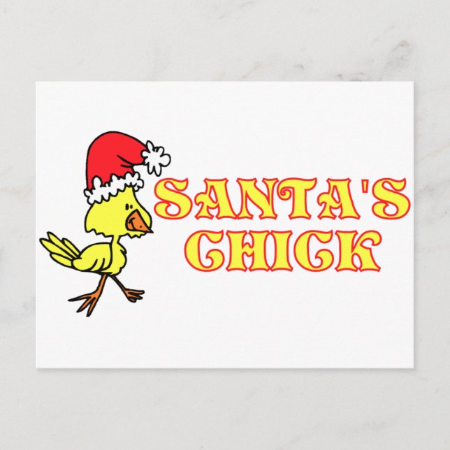 Santas Chick Holiday Postcard (Front)