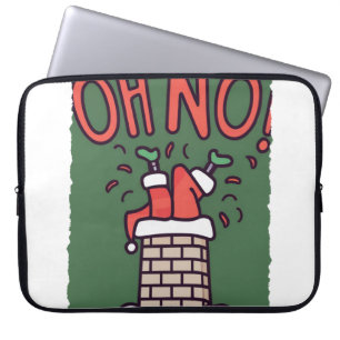 Santa's Chimney Mishap: A Playful Christmas Tree O Laptop Sleeve