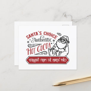 Santa's Choice hot cocoa  Holiday Postcard