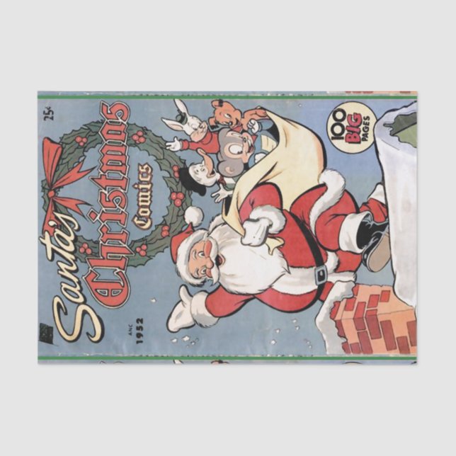 Santa's Christmas Comics 1952 Tissue Paper (Front)