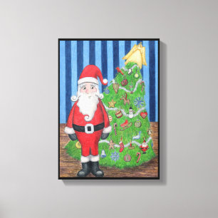 Santa's Christmas Portrait Canvas Print