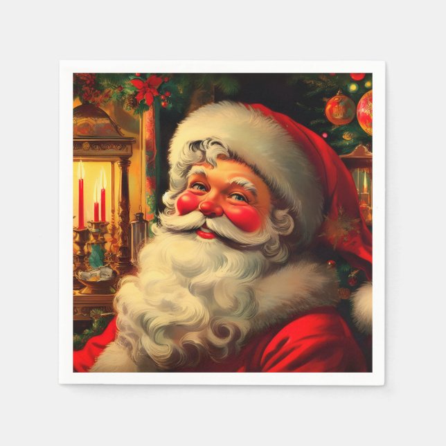 Santa's Christmas portrait Napkin (Front)