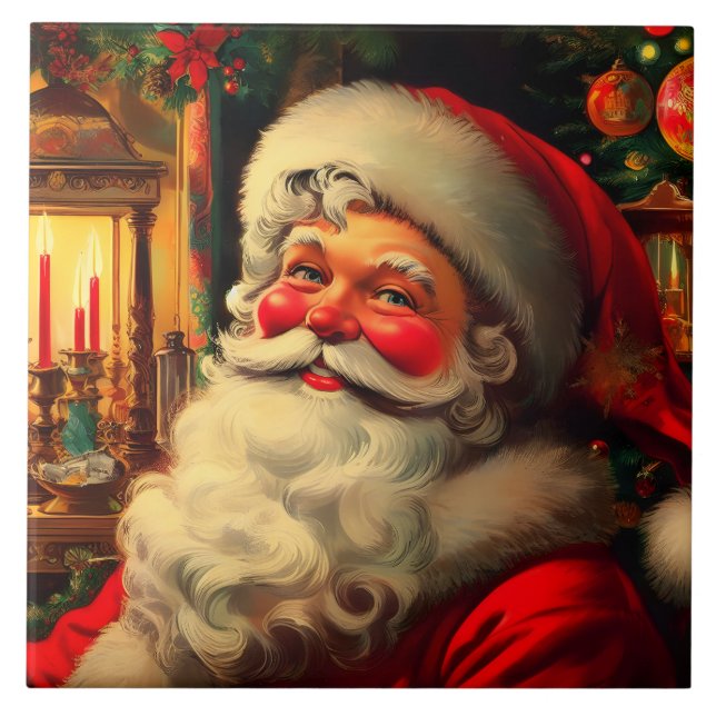 Santa's Christmas portrait Tile (Front)