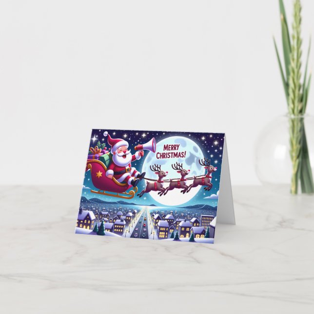 Santa's Christmas Sleigh Card (Front)