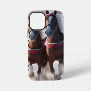 Santas Christmas Snow Horses, iPhone 12 Mini Case