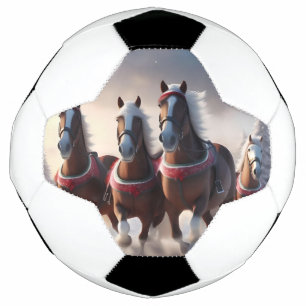Santas Christmas Snow Horses,  Soccer Ball