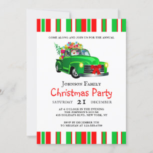 Santa's Christmas Truck Party Invitation
