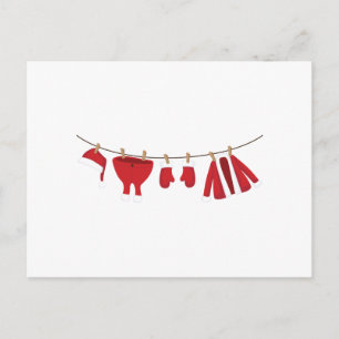 Santa's Clothes Line Postcard