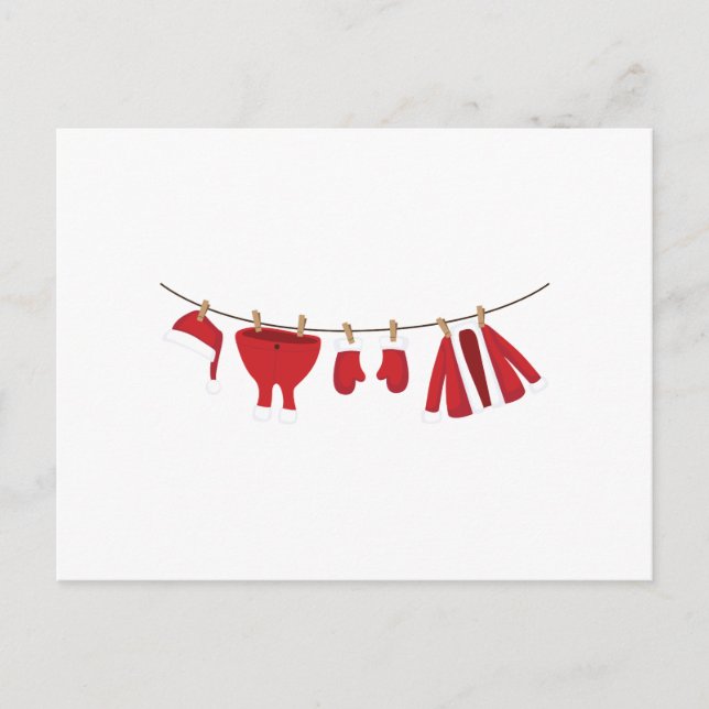Santa's Clothes Line Postcard (Front)