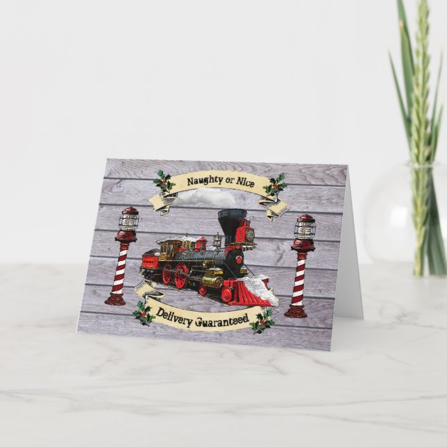 Santa's Coal Train from the North Pole Holiday Card (Front)