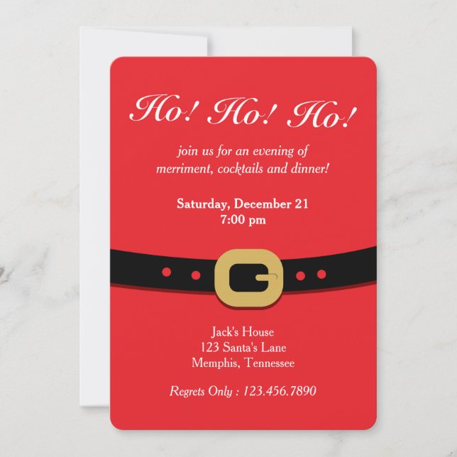 Santa's Coat Holiday Party Invitation (Front)