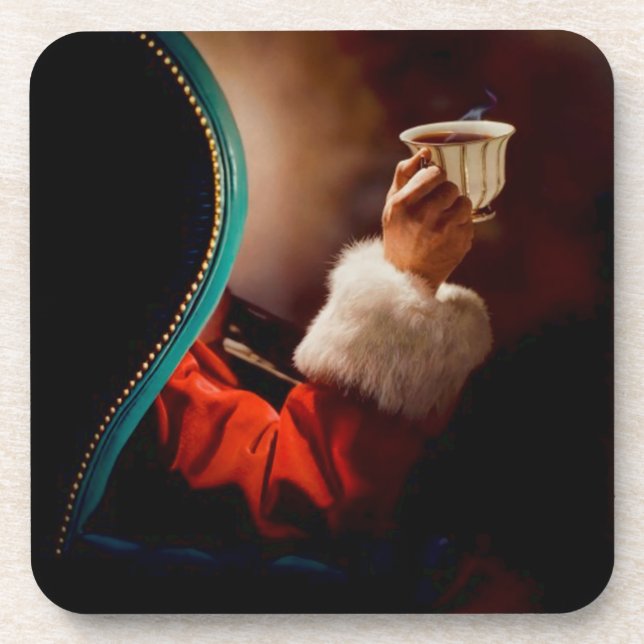 Santa's Coffee Break Vintage Coaster (Front)