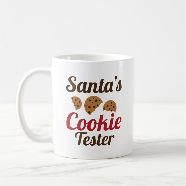 Santa's Cookie Tester Coffee Mug (Left)