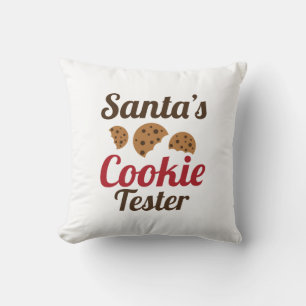 Santa's Cookie Tester Throw Pillow