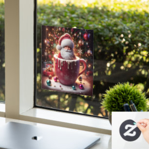 Santa's Cozy Cup Window Cling