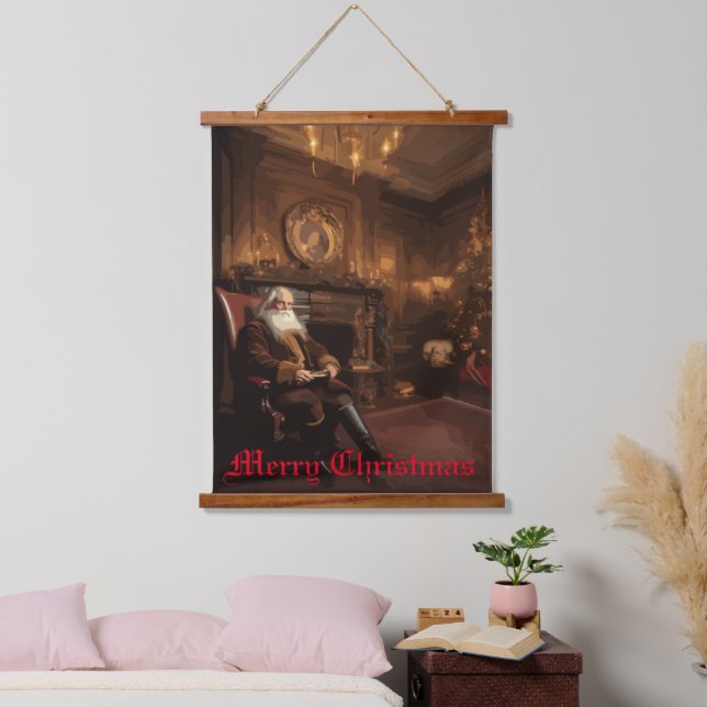 Santa's Cozy Nook Hanging Tapestry (Bedroom)