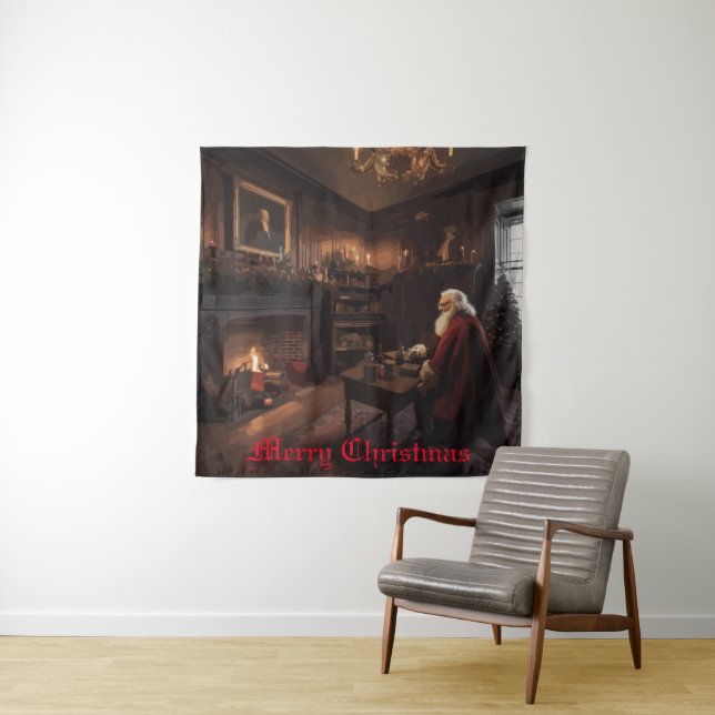 Santa's Cozy Nook Tapestry (In Situ)