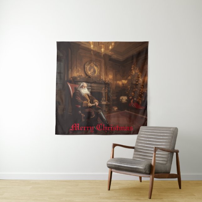 Santa's Cozy Nook Tapestry (In Situ)