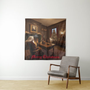 Santa's Cozy Nook Tapestry