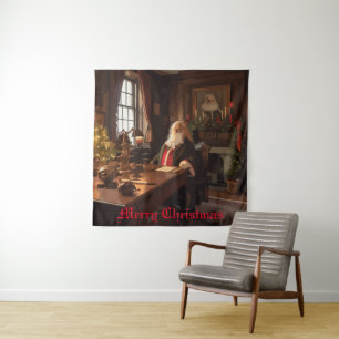 Santa's Cozy Nook Tapestry