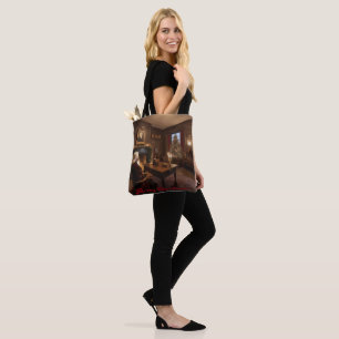 Santa's Cozy Nook Tote Bag