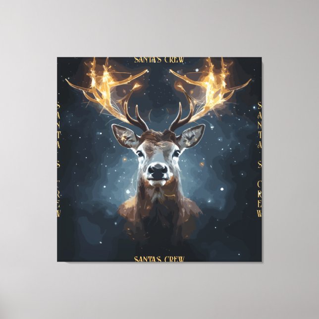 Santa's Crew Stretched Canvas Print (Front)