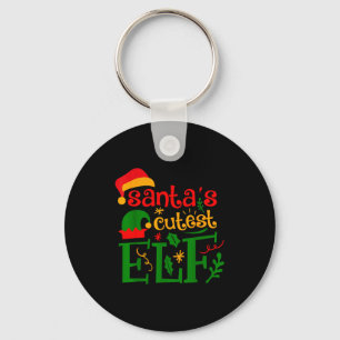 Santa's Cutest Elf Infant Pajamas Christmas Boy An Keychain