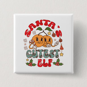 Santa's Cutest Elf Sublimation-80881 2 Inch Square Button