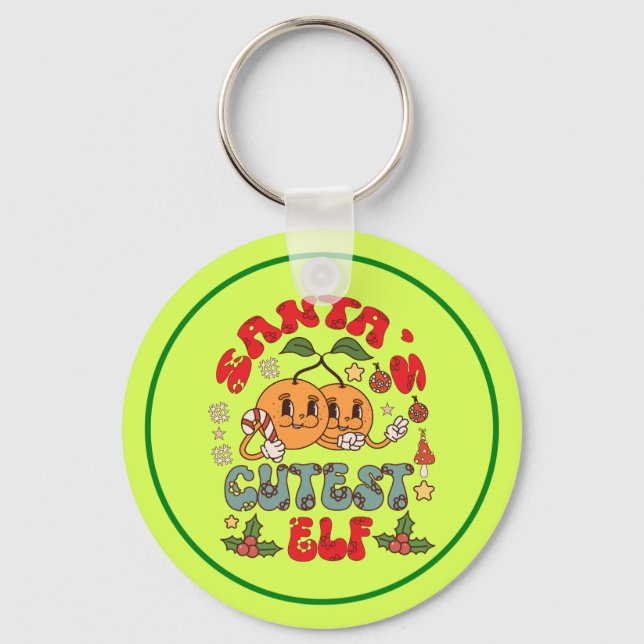 Santa's Cutest Elf Sublimation-80881 Keychain (Front)