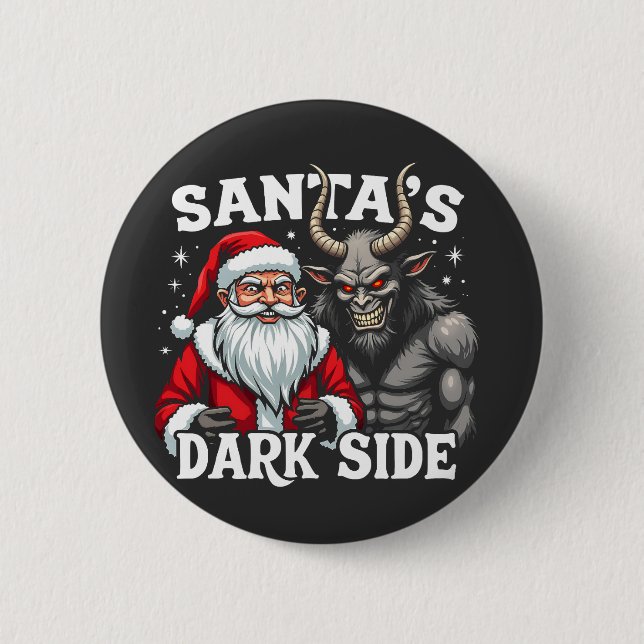 Santa's Dark Side Christmas Evil Krampus  2 Inch Round Button (Front)
