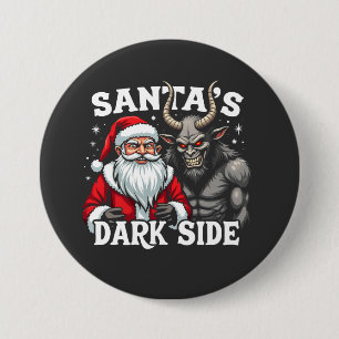 Santa's Dark Side Christmas Evil Krampus 3 Inch Round Button