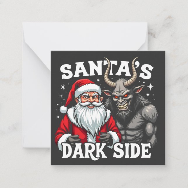 Santa's Dark Side Christmas Evil Krampus  Card (Front)
