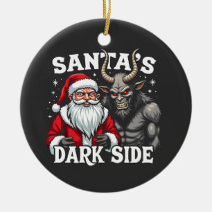 Santa's Dark Side Christmas Evil Krampus  Ceramic Ornament