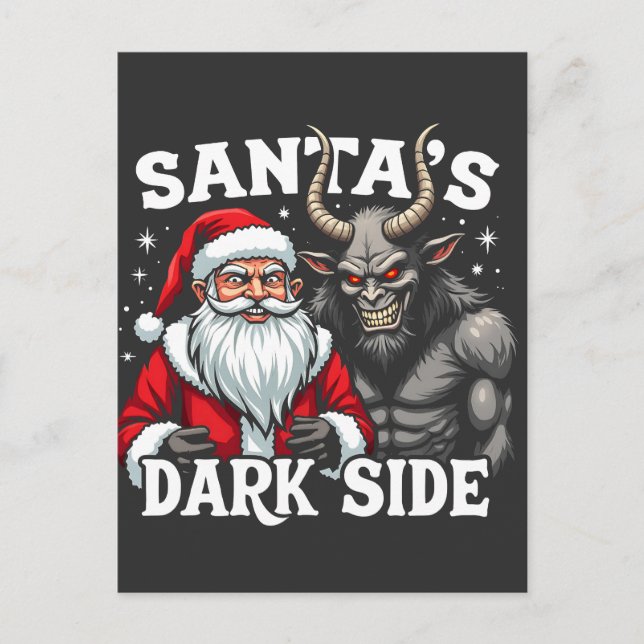 Santa's Dark Side Christmas Evil Krampus  Postcard (Front)