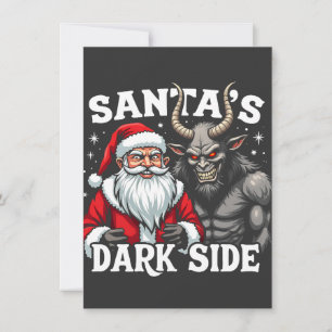 Santa's Dark Side Christmas Santa Krampus Devil Thank You Card