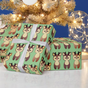 Santa's Deer Christmas Spirit Wrapping Paper