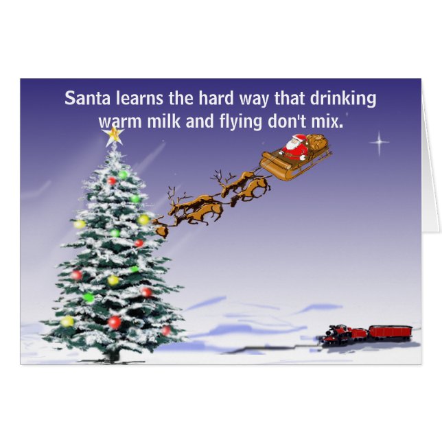 Santa's Driving  personalized greeting card (Front Horizontal)