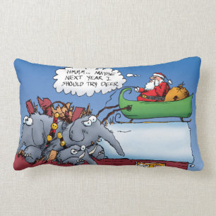 Santas Elephants Christmas Cartoon Pillow