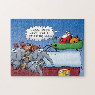 Santas Elephants Funny Holiday Puzzle