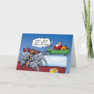 Santa's Elephants Holiday Card