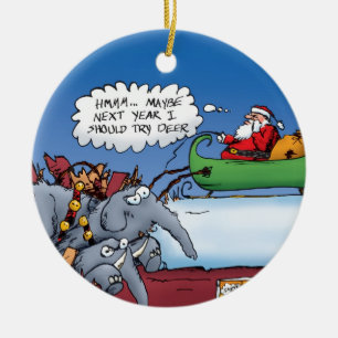 Santa's Elephants Ornament