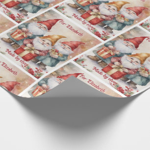 Santa's Elves Personalize Name Cute Christmas Wrapping Paper