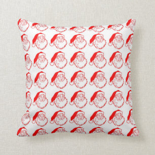 Santa's Face Pattern 2 Throw Pillow