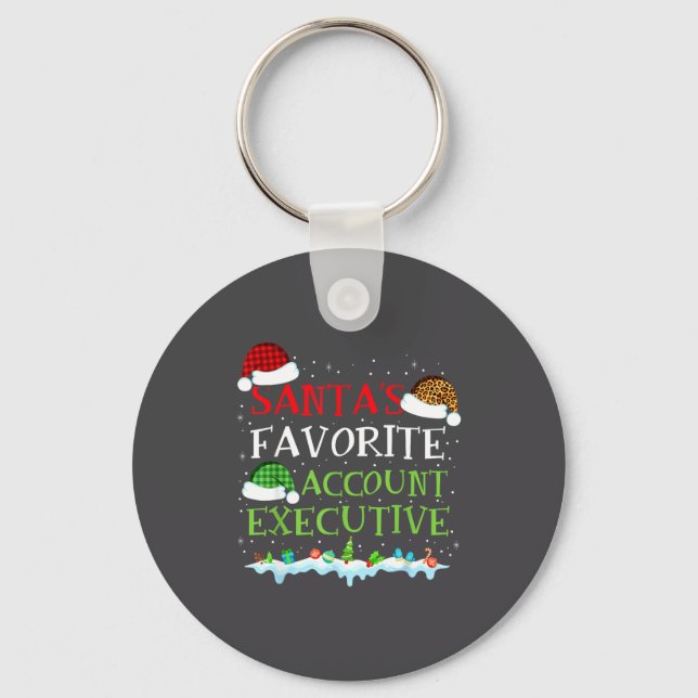 Santa's Favorite Account Executive Fun Christmas  Keychain (Front)
