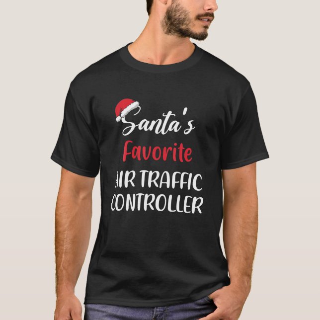 Santa's Favorite Air Traffic Controller Pajama Gif T-Shirt (Front)