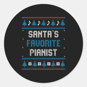 Santas Favorite Anist Christmas Ano Funny Gift Paj Classic Round Sticker