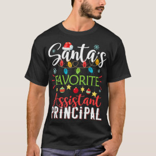 Santa's Favorite Assistant Principal Xmas Light Ch T-Shirt