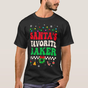 Santas Favorite Baker Retro Christmas T-Shirt