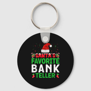 Santa's Favorite Bank Teller Christmas Matching Co Keychain
