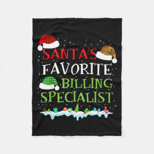 Santa's Favorite Billing Specialist Fun Christmas  Fleece Blanket